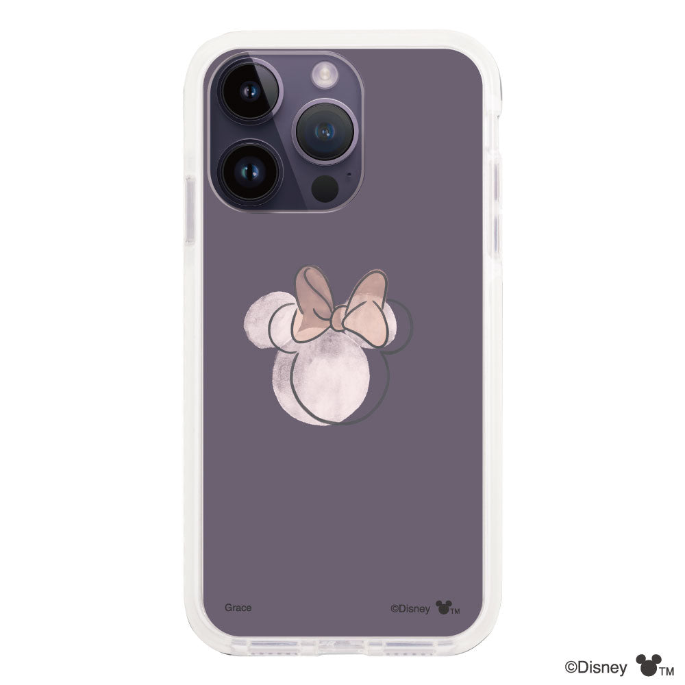 iPhone14ProMax クッションバンパー 耐衝撃クリアケース ラインミニーマウス クリア