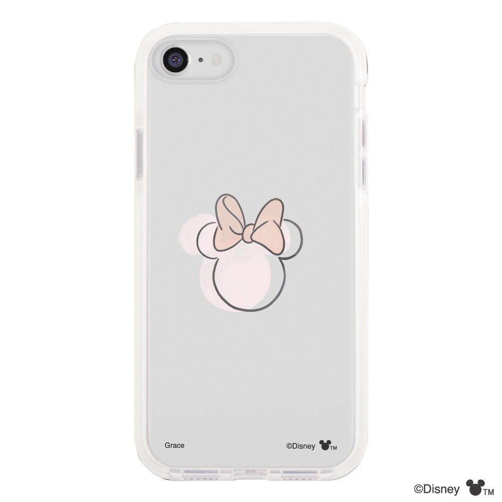 iPhone7/8/SE2/SE3 クッションバンパー 耐衝撃クリアケース ラインミニーマウス クリア