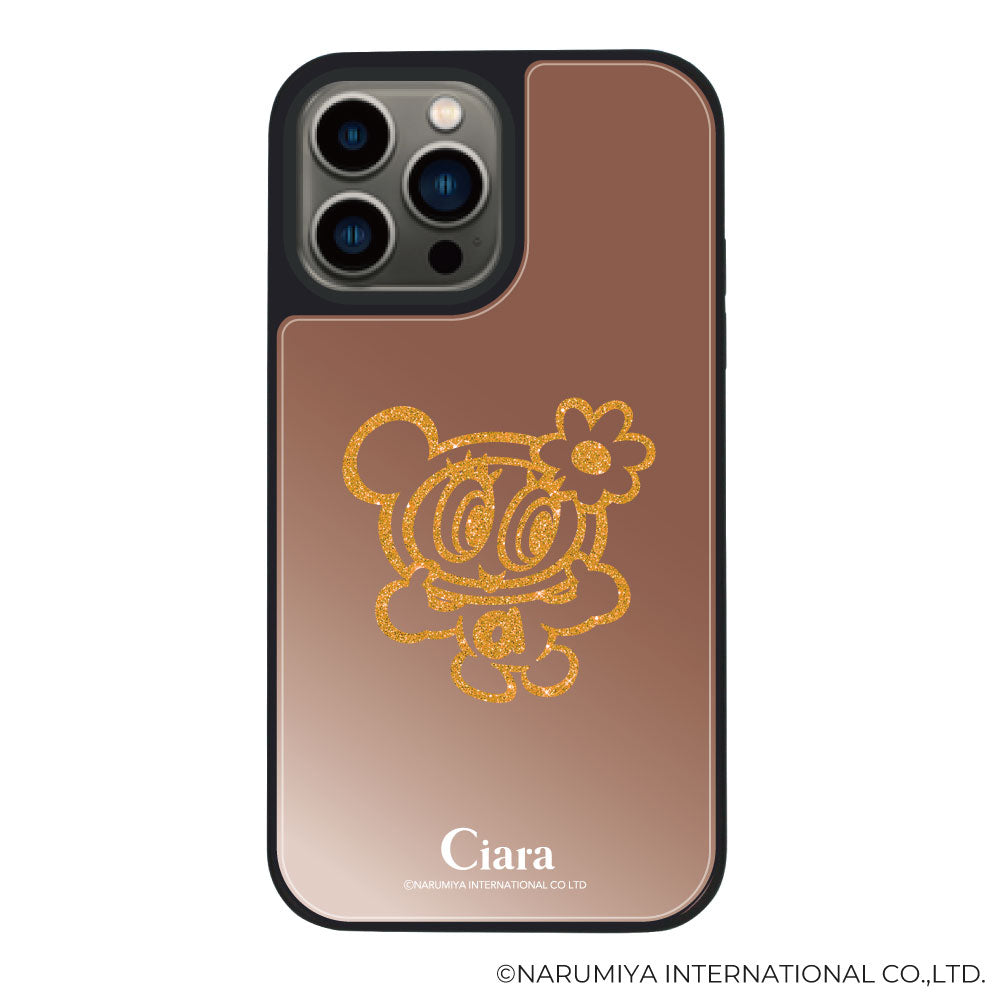 iPhone13Pro ミラーバンパー ミラー付きケース エンジェルブルー グリッター ローズゴールド