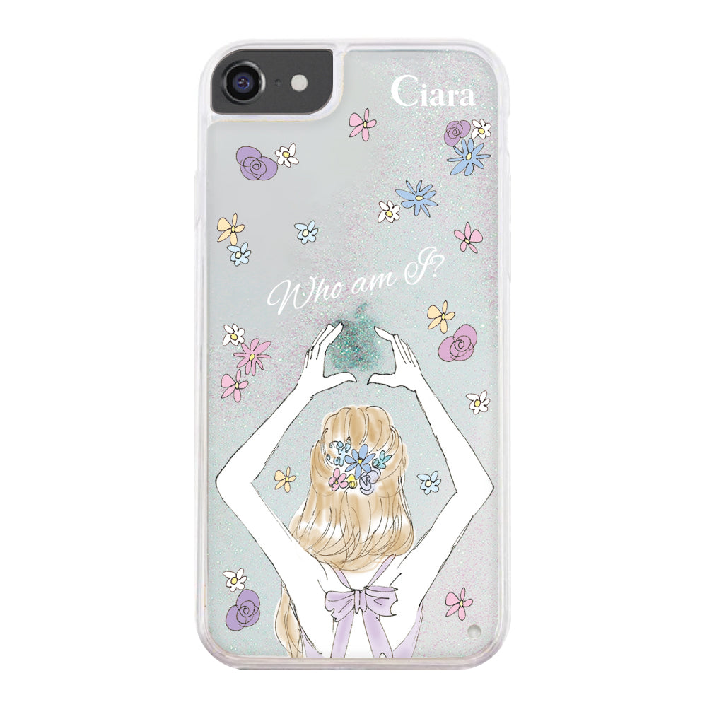 iPhone6/7/8 グリッター オイルクリアケース バックショット パープル