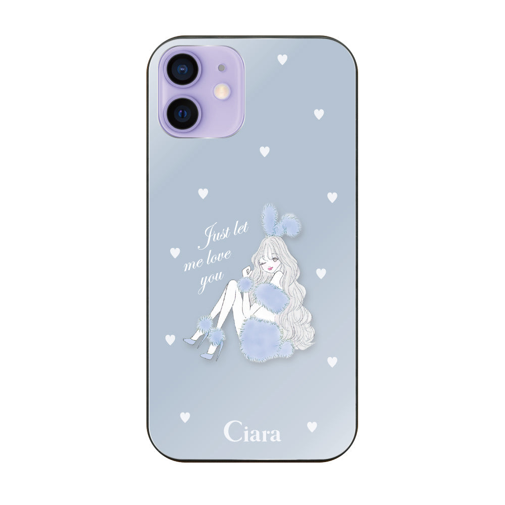 iPhone12/12Pro ガラス 強化ガラスケース ブルーバニー ブルー