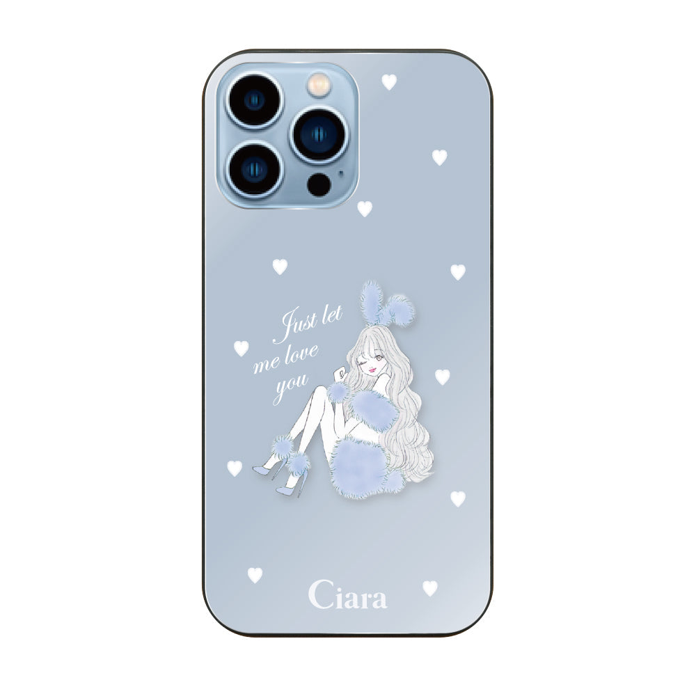 iPhone13ProMax ガラス 強化ガラスケース ブルーバニー ブルー