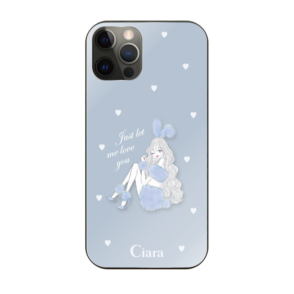 iPhoneX/XS ガラス 強化ガラスケース ブルーバニー ブルー