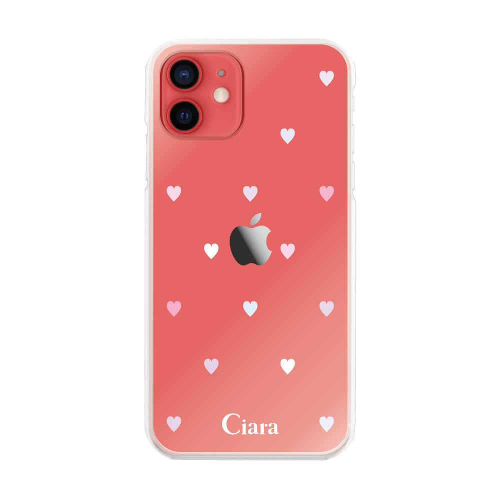 iPhone11 ハイブリッド クリアケース パステルハート パステル