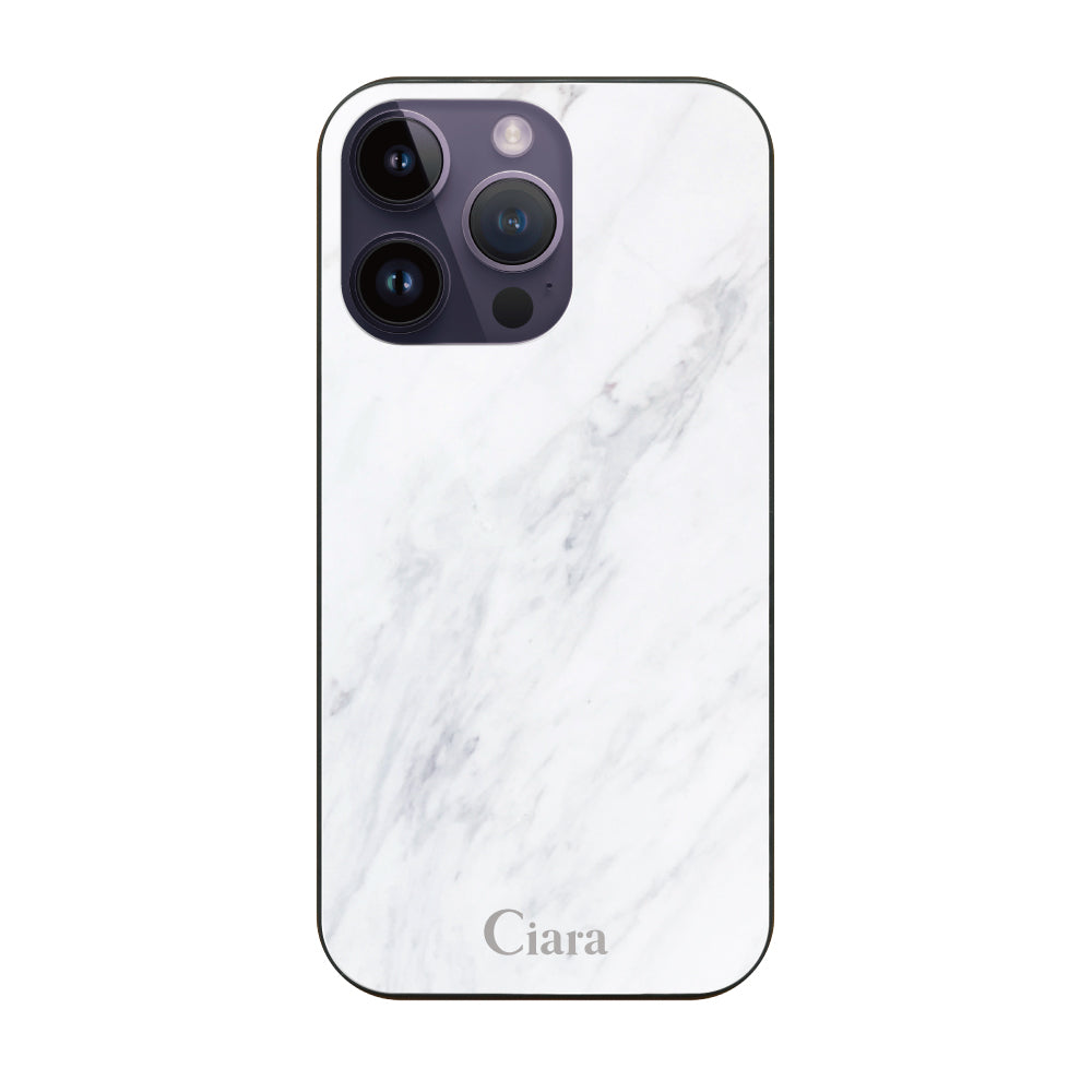 iPhone14ProMax ガラス 強化ガラスケース マーブル ホワイト