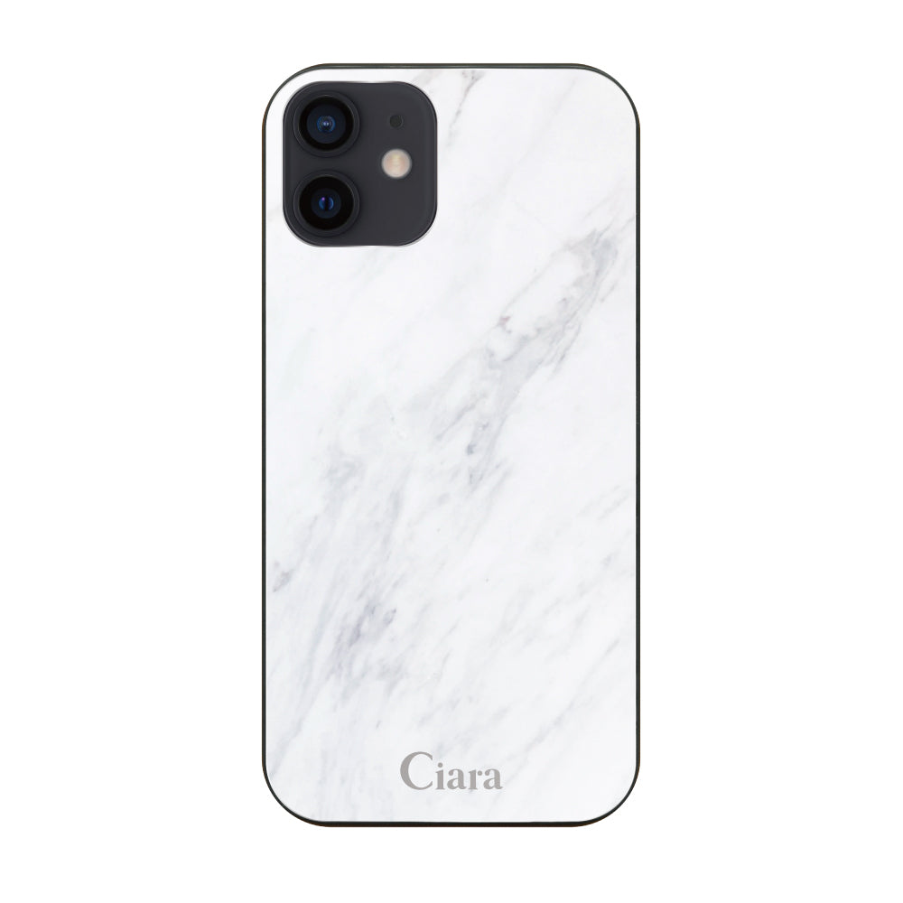 iPhoneXR ガラス 強化ガラスケース マーブル ホワイト