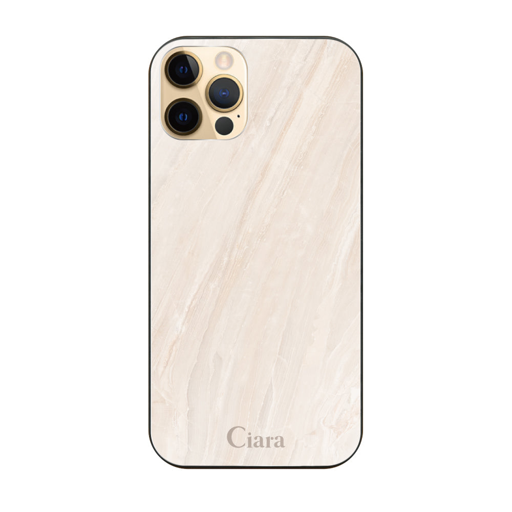 iPhone11Pro ガラス 強化ガラスケース マーブル ベージュ