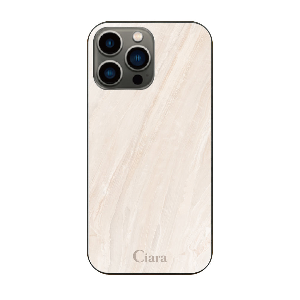 iPhone13Pro ガラス 強化ガラスケース マーブル ベージュ