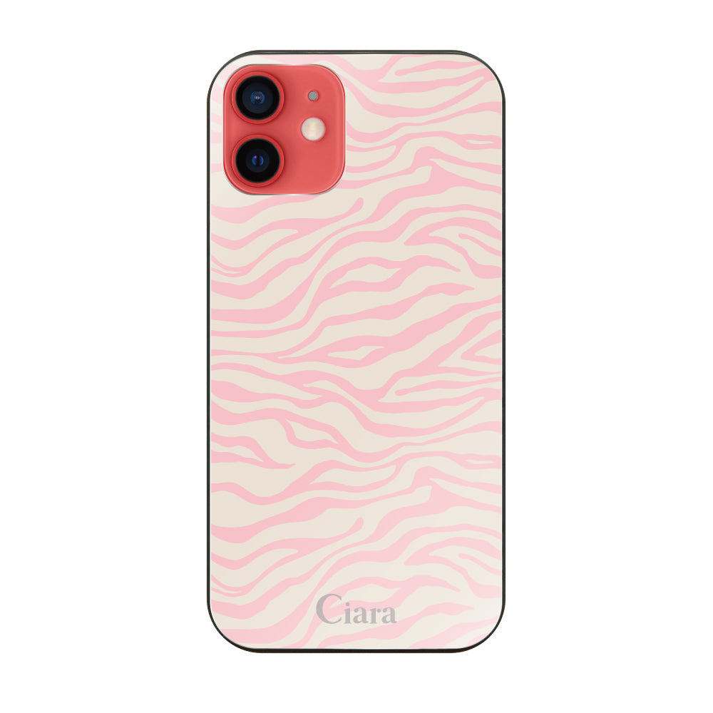iPhone11 ガラス 強化ガラスケース タイガー ピンク