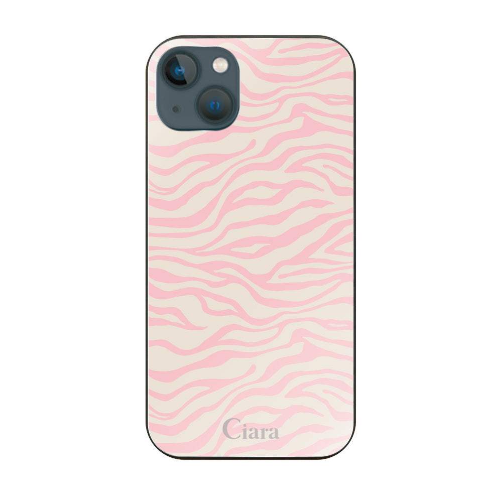 iPhone13mini ガラス 強化ガラスケース タイガー ピンク
