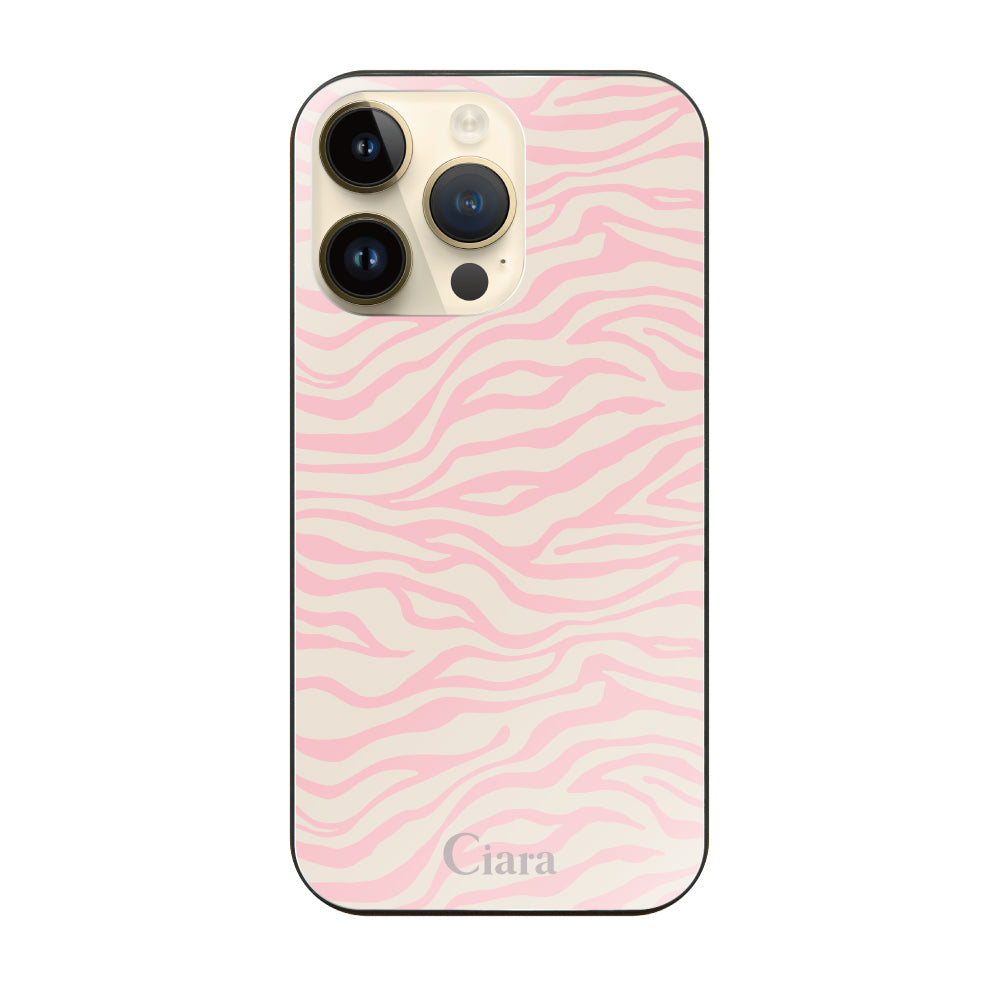 iPhone14Pro ガラス 強化ガラスケース タイガー ピンク