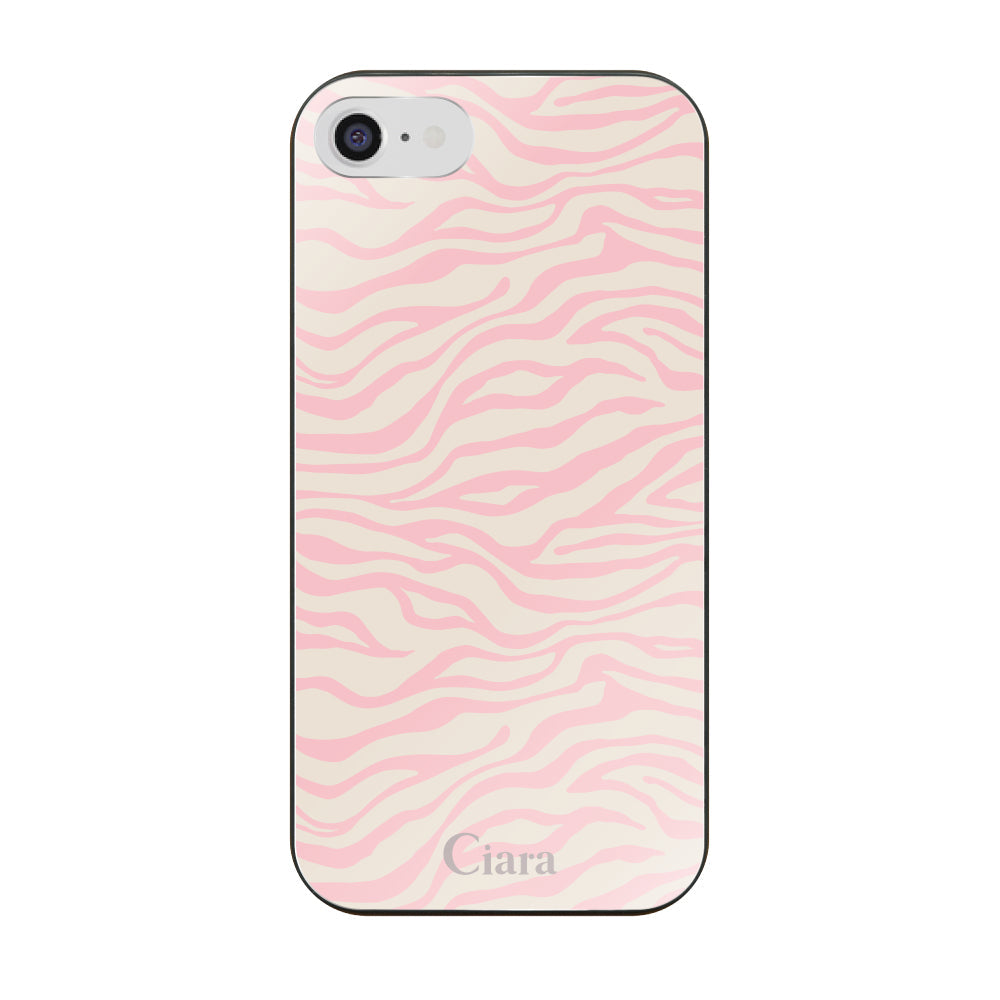 iPhone7/8/SE2/SE3 ガラス 強化ガラスケース タイガー ピンク