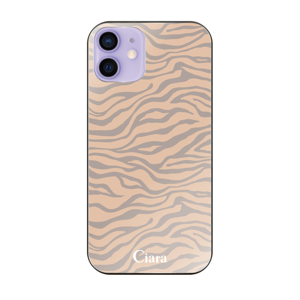 iPhone12/12Pro ガラス 強化ガラスケース タイガー ベージュ