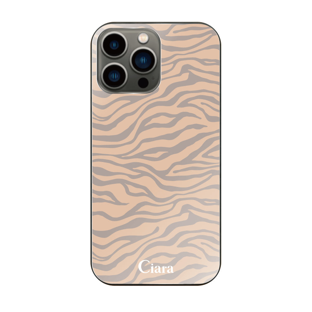 iPhone13Pro ガラス 強化ガラスケース タイガー ベージュ