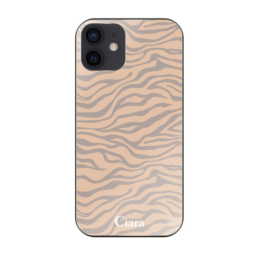 iPhoneXR ガラス 強化ガラスケース タイガー ベージュ