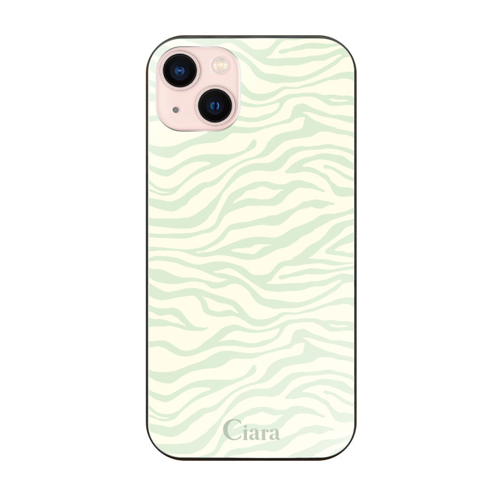 iPhone13 ガラス 強化ガラスケース タイガー グリーン