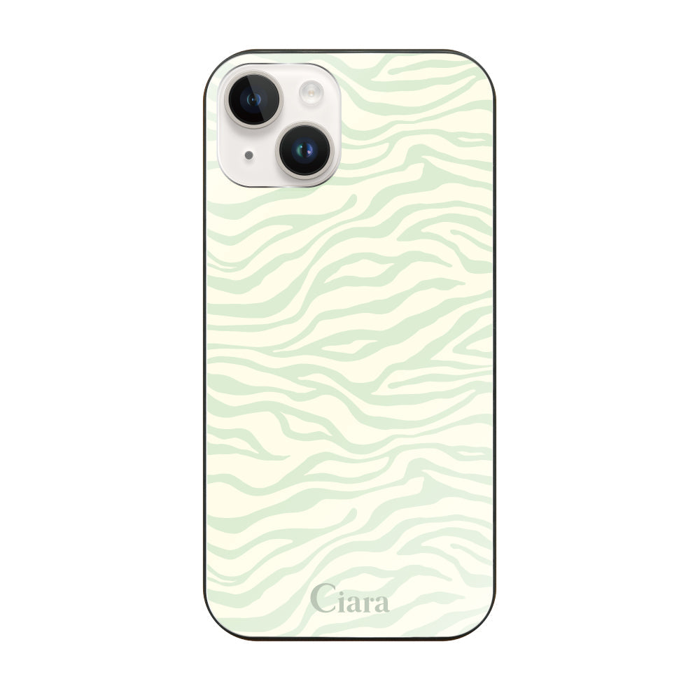 iPhone14 ガラス 強化ガラスケース タイガー グリーン
