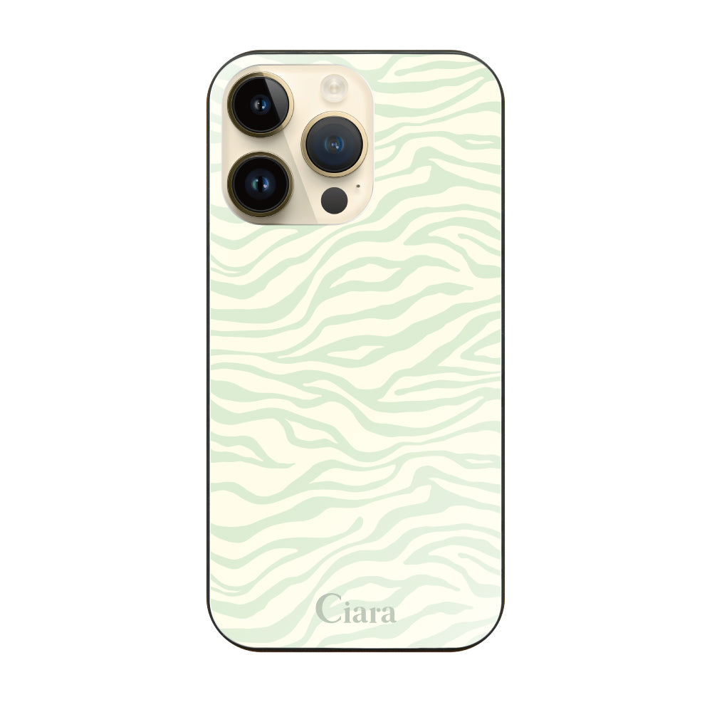 iPhone14Pro ガラス 強化ガラスケース タイガー グリーン