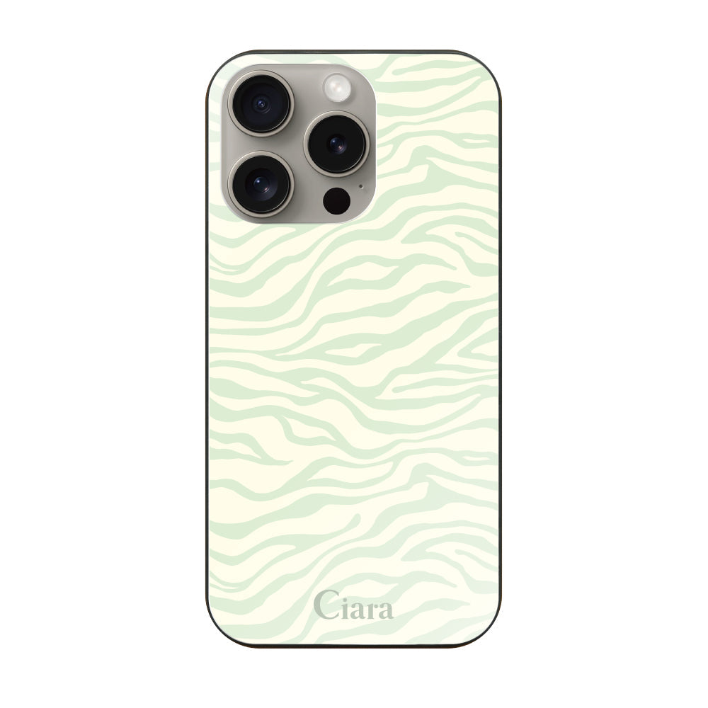 iPhone15Pro ガラス 強化ガラスケース タイガー グリーン
