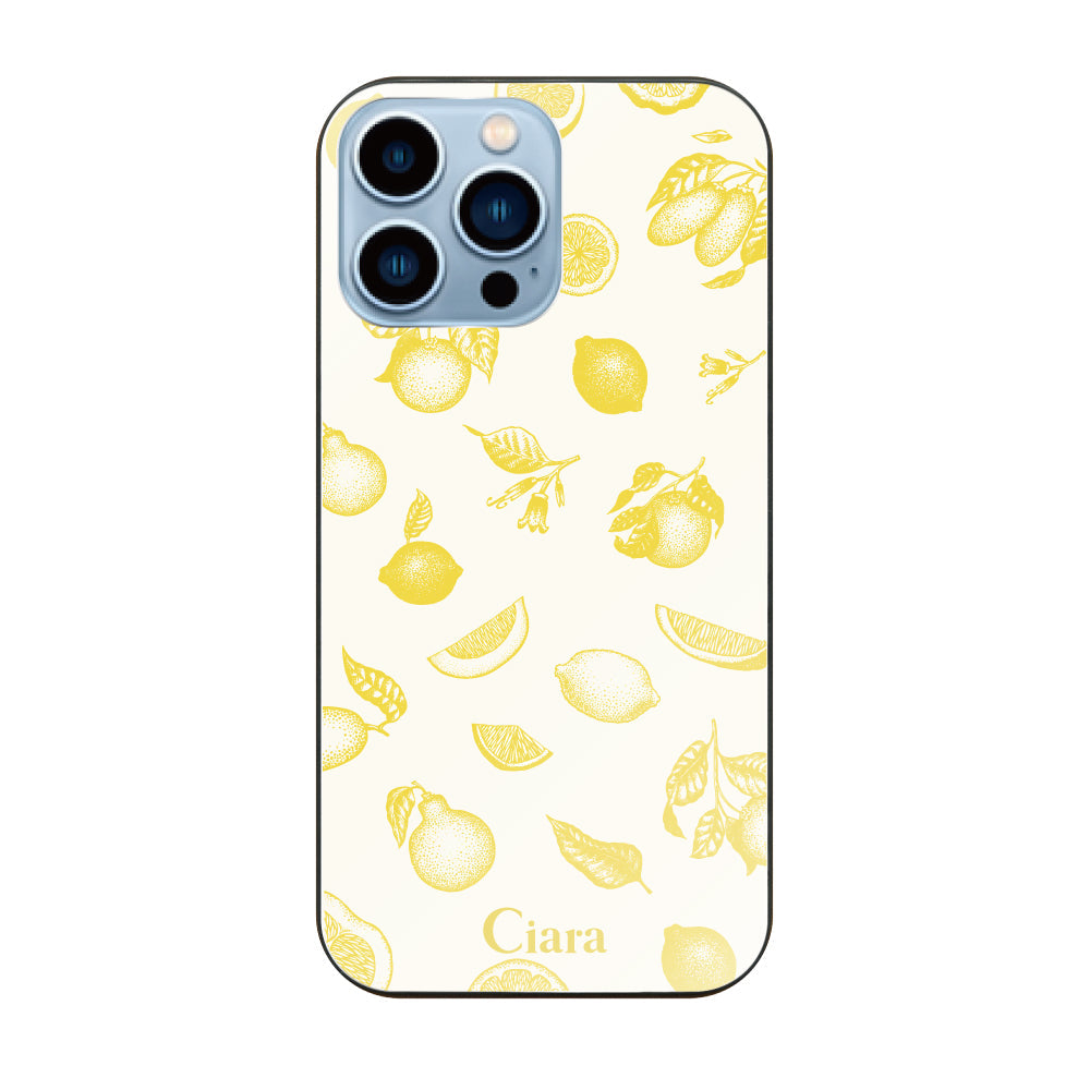 iPhone13ProMax ガラス 強化ガラスケース ロマンティックレモン イエロー
