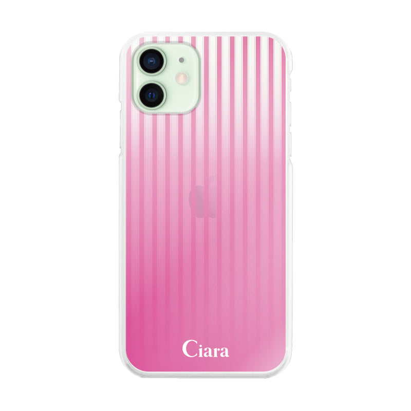 iPhoneケース ハイブリッド クリアケース グラデーションストライプ