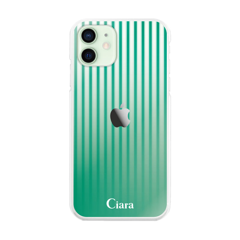 iPhoneケース ハイブリッド クリアケース グラデーションストライプ