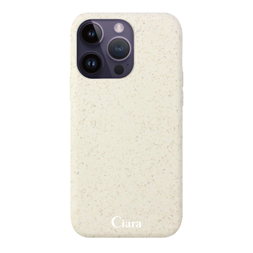 iPhone14ProMaxケース サスティナブルケース ロゴ ホワイト
