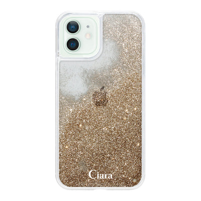 iPhoneケース グリッター オイルクリアケース ロゴ