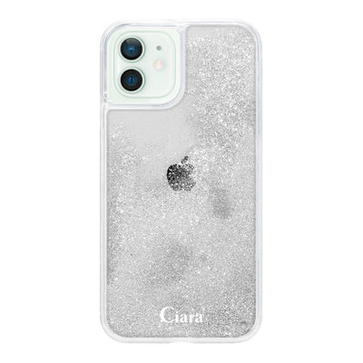 iPhoneケース グリッター オイルクリアケース ロゴ