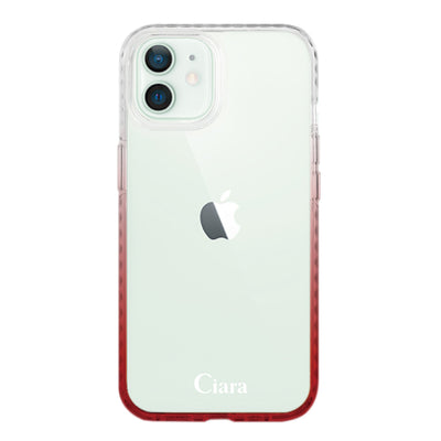iPhoneケース グラデーションクッションバンパー 耐衝撃クリアケース ロゴ