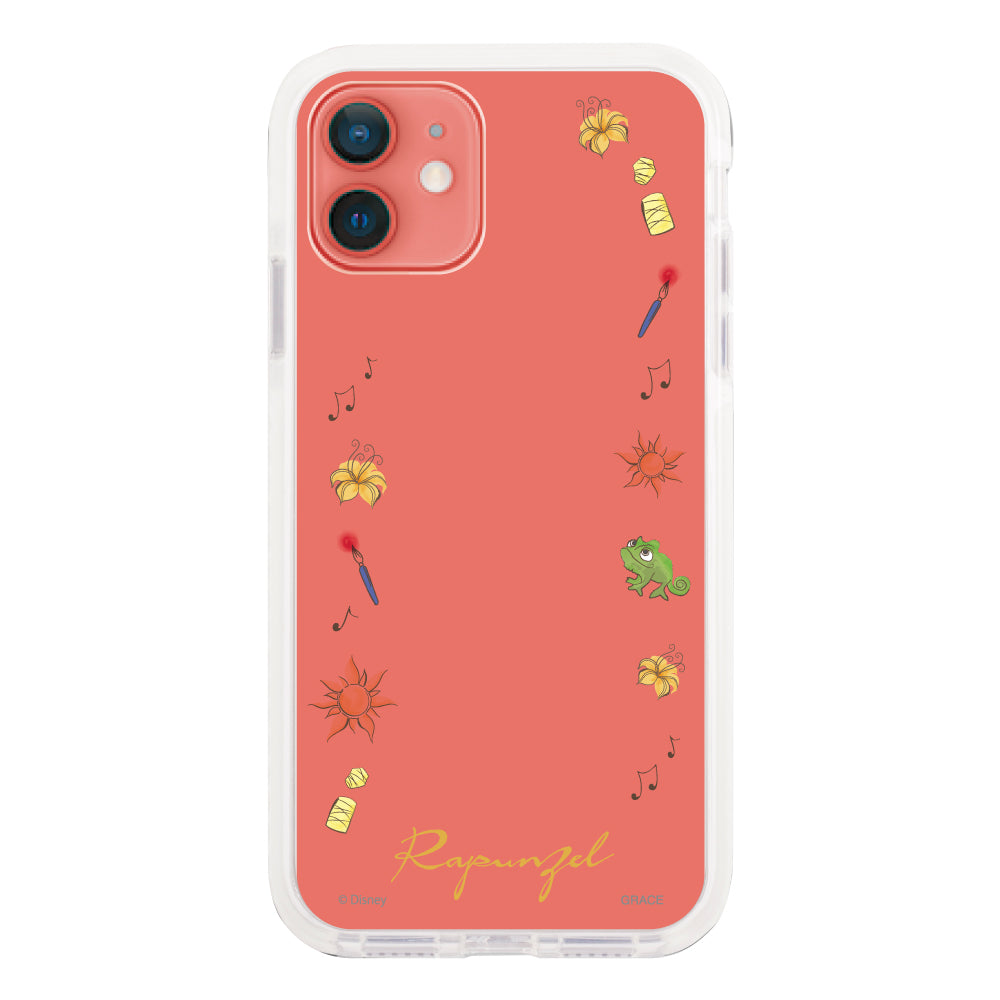 iPhone11ケース クッションバンパー 耐衝撃クリアケース ディズニー100 フレーム プリンセス ラプンツェル クリア