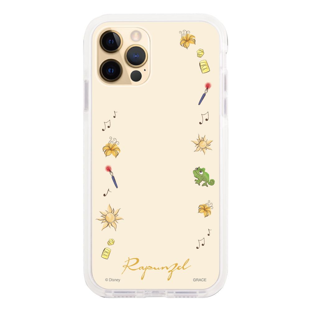 iPhone11Proケース クッションバンパー 耐衝撃クリアケース ディズニー100 フレーム プリンセス ラプンツェル クリア