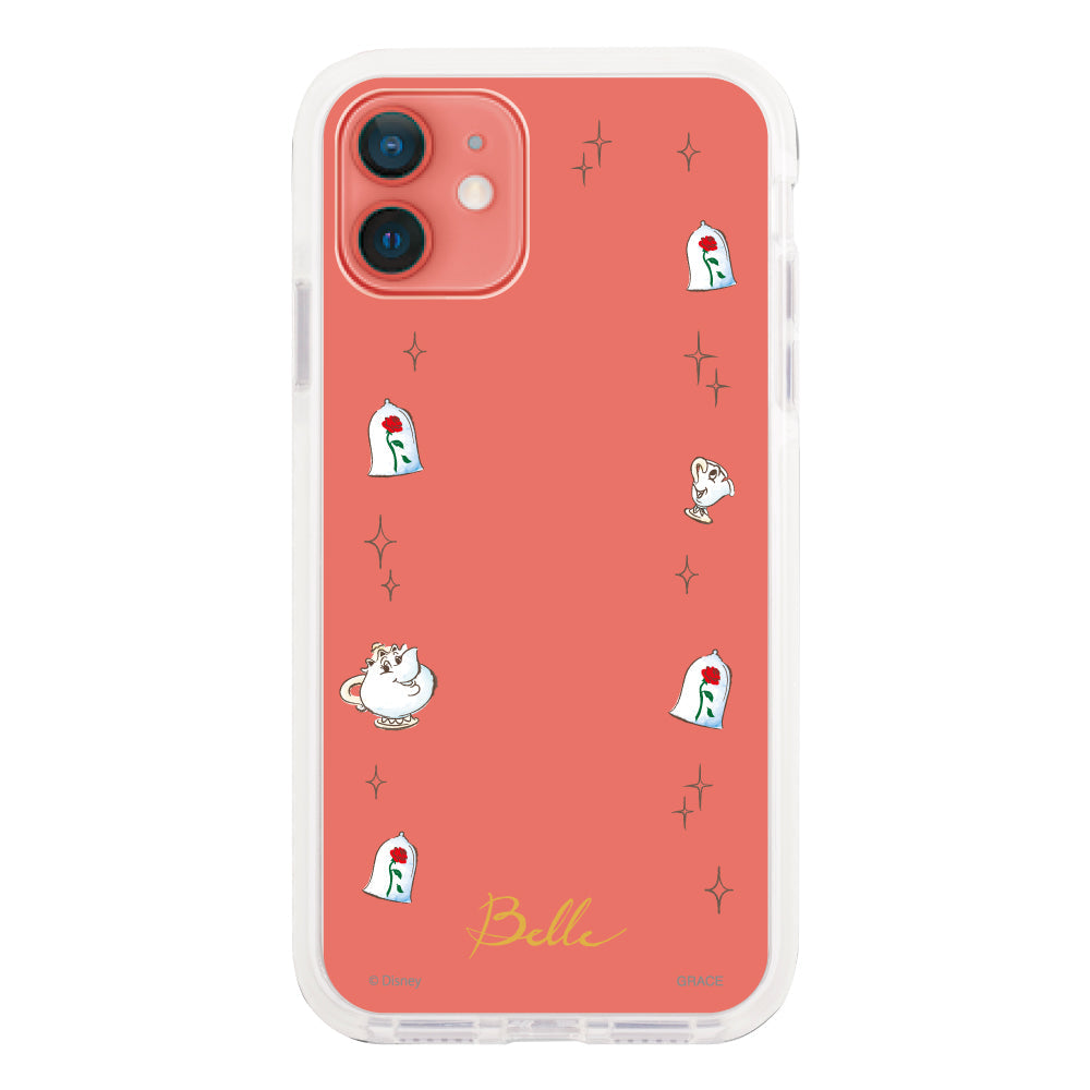 iPhone11ケース クッションバンパー 耐衝撃クリアケース ディズニー100 フレーム プリンセス ベル クリア