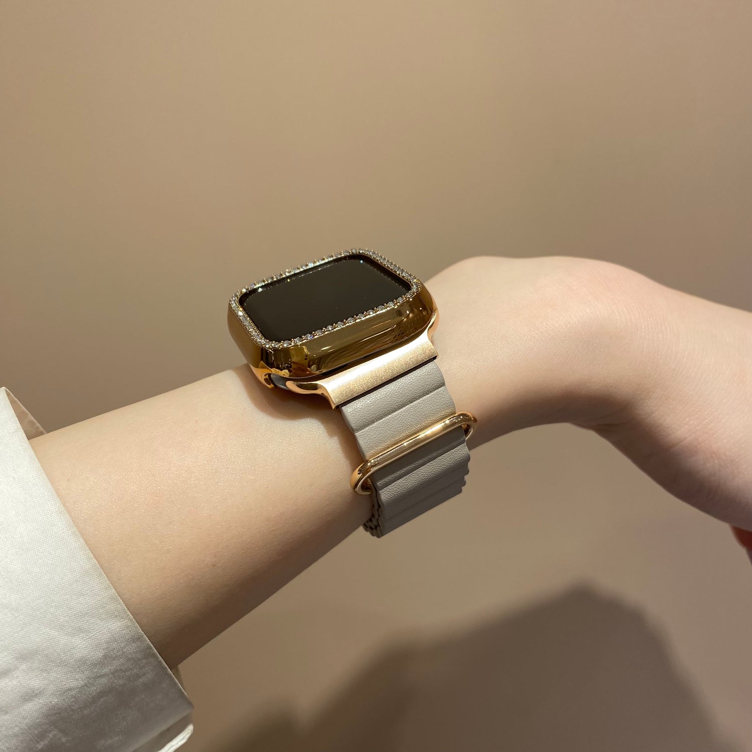 アップルウォッチ大人ゴールドベージュカスタム