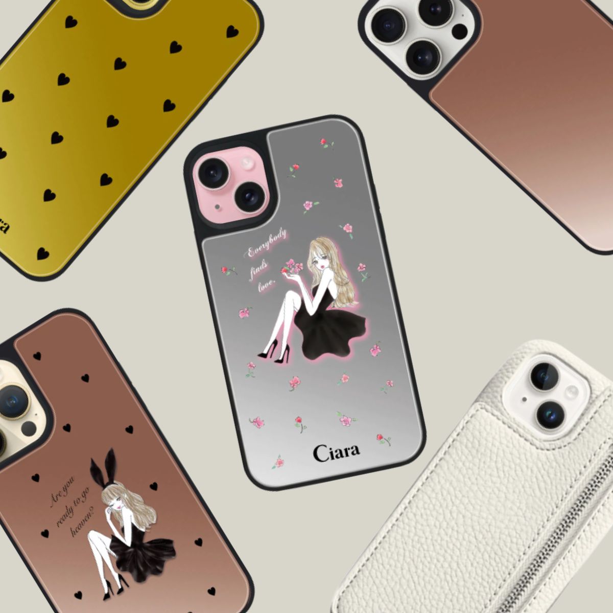 スマホケース・カバー ミラー付き