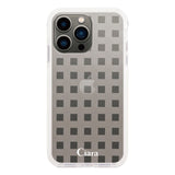iPhone13Pro クッションバンパー 耐衝撃クリアケース ギンガム ホワイト