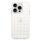 iPhone15ProMax クッションバンパー 耐衝撃クリアケース ギンガム ホワイト