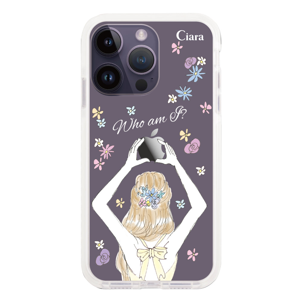 iPhone14ProMax クッションバンパー 耐衝撃クリアケース バックショット イエロー