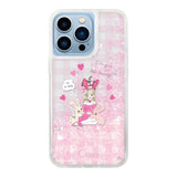 iPhone13ProMax グリッター オイルクリアケース バニーガール ピンク