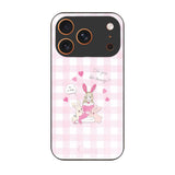 iPhone17ProMax ガラス 強化ガラスケース バニーガール ピンクチェック