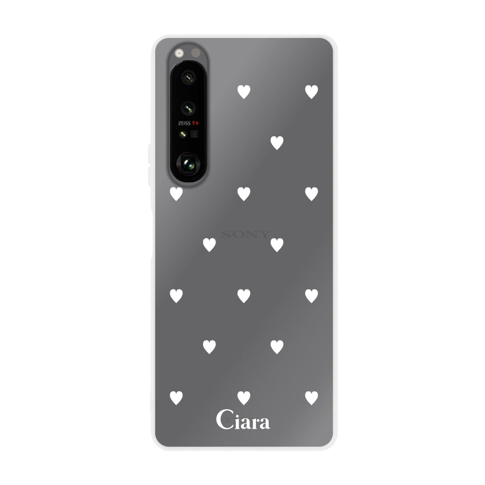 Xperia1Ⅲ クリアケース スウィートハート ホワイト