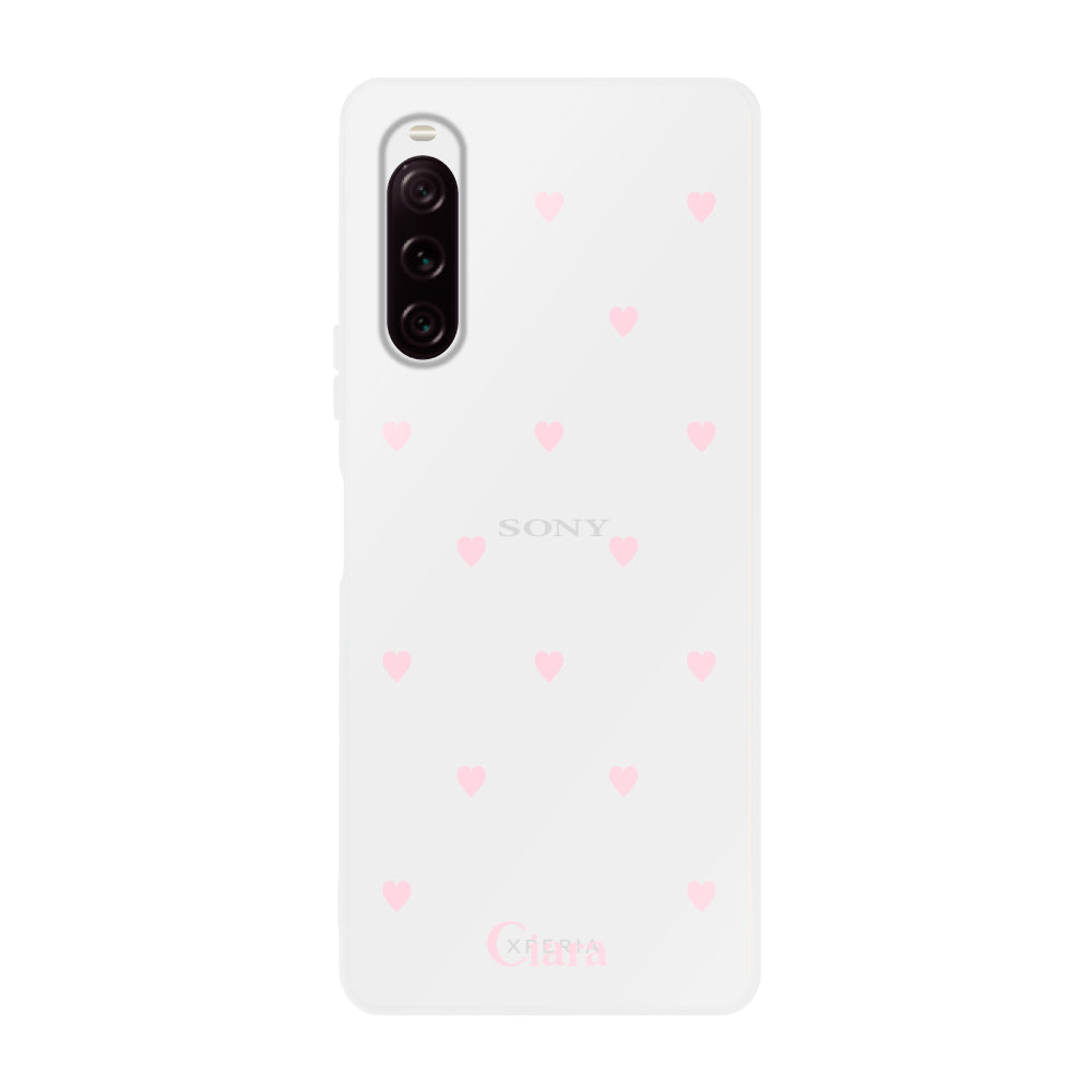 Xperia10Ⅱ クリアケース スウィートハート ピンク