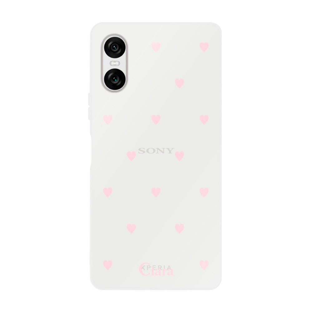 Xperia10VI クリアケース スウィートハート ピンク