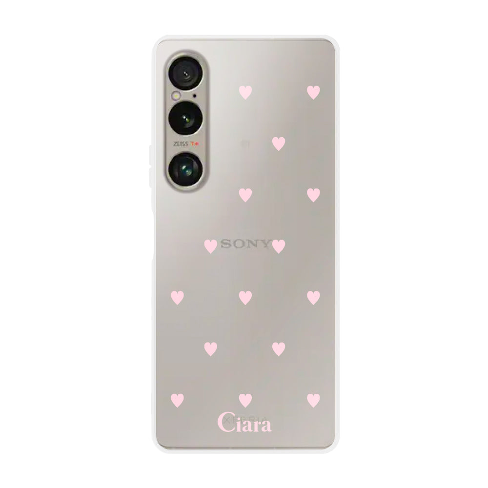 Xperia1Ⅵ クリアケース スウィートハート ピンク