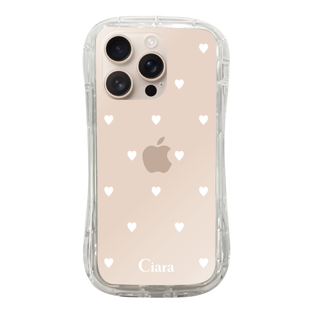iPhone16Pro TPUグリップ クリアケース スウィートハート ホワイト