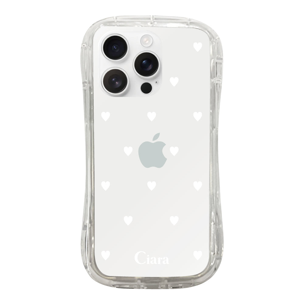 iPhone16ProMax TPUグリップ クリアケース スウィートハート ホワイト