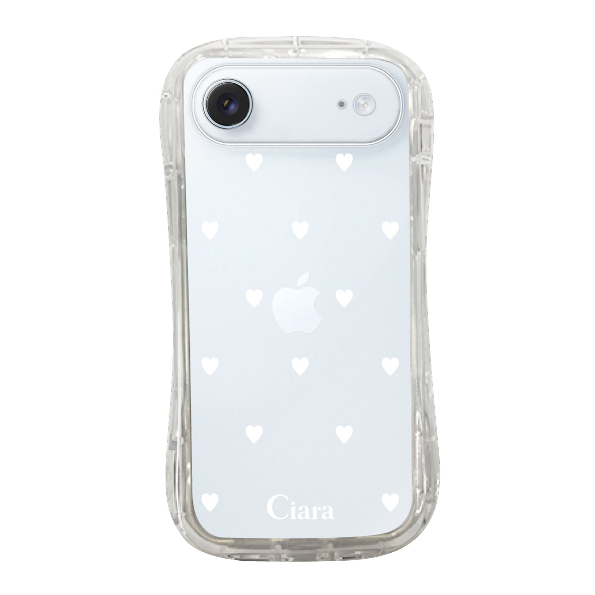 iPhoneAir TPUグリップ クリアケース スウィートハート ホワイト
