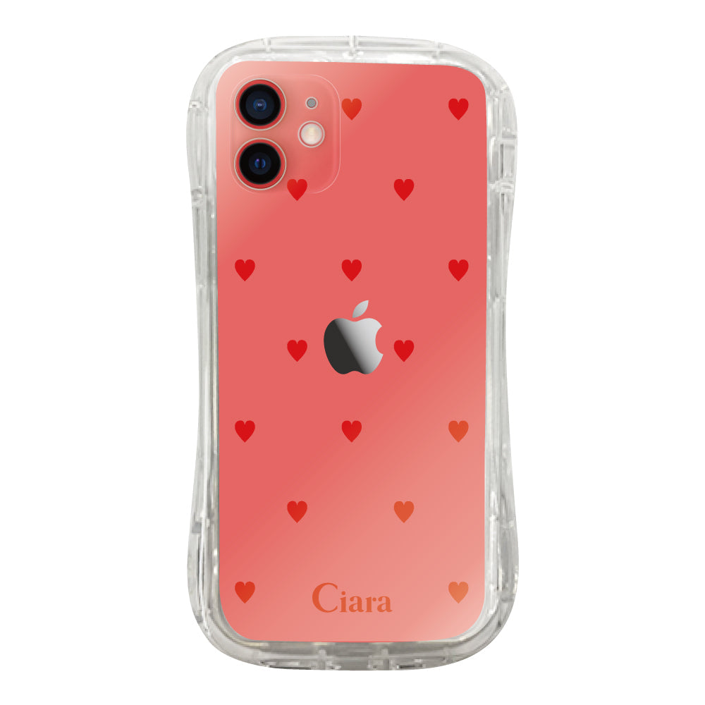iPhone11 TPUグリップ クリアケース スウィートハート ブラック