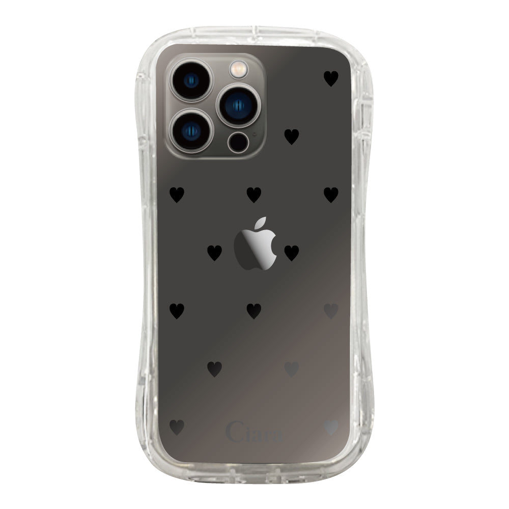 iPhone13Pro TPUグリップ クリアケース スウィートハート ブラック