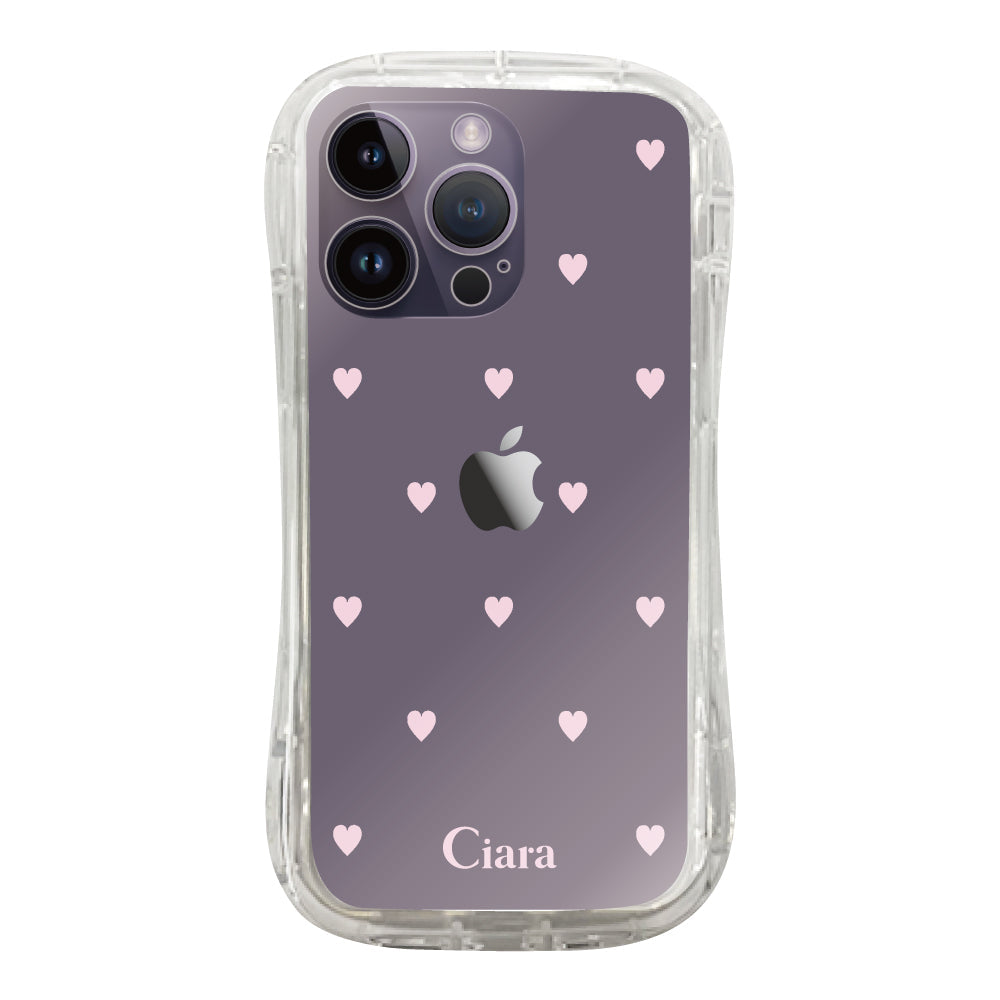 iPhone14ProMax TPUグリップ クリアケース スウィートハート ピンク